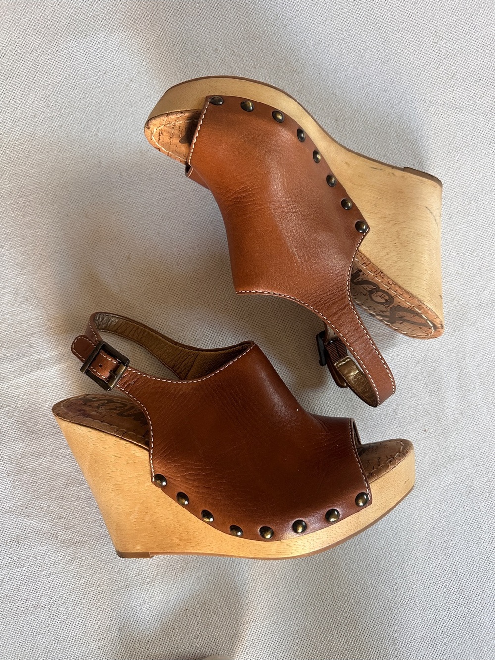 SAM EDELMAN Camilla Leather Slingback Clog Wedge Sandal | 8.5